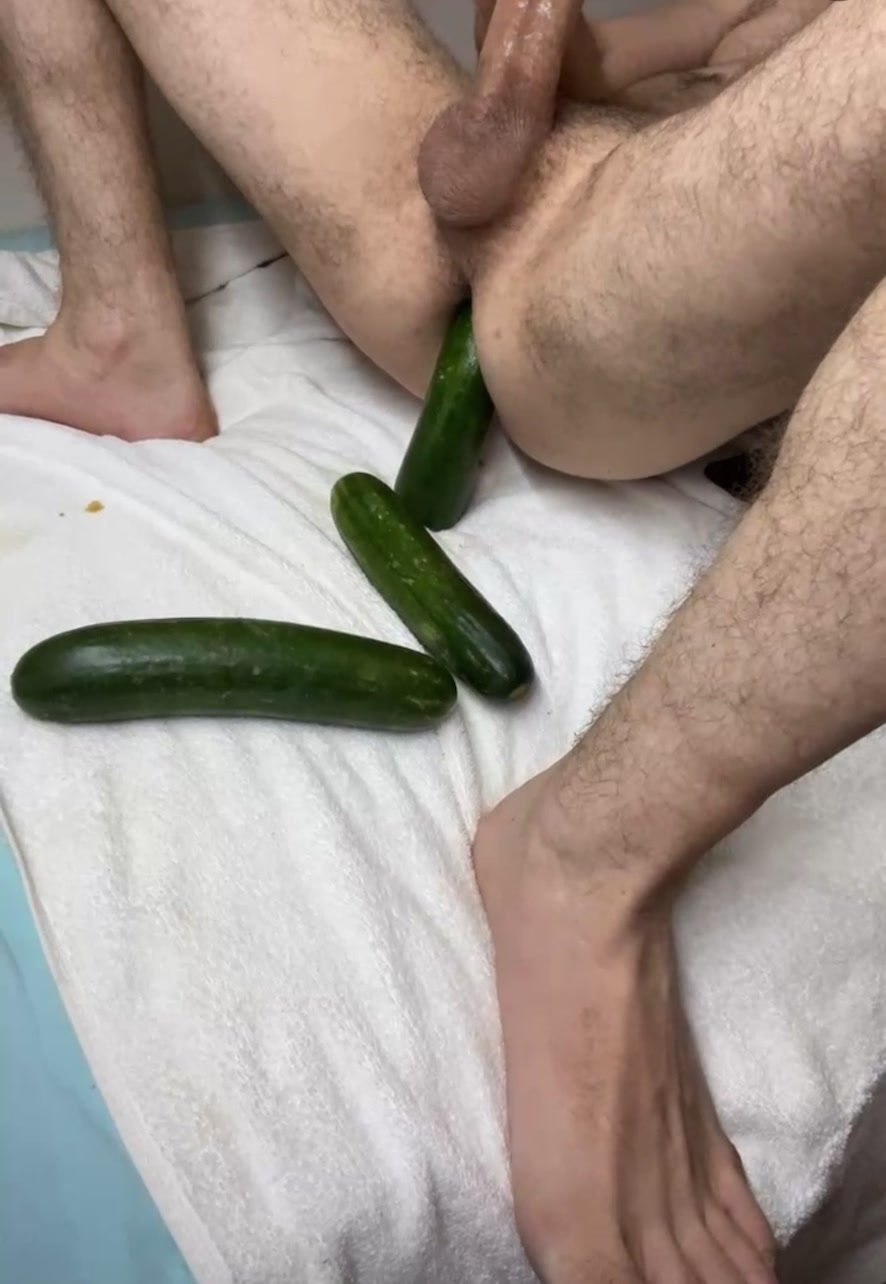 Turkish Guy Cucumber in Asshole