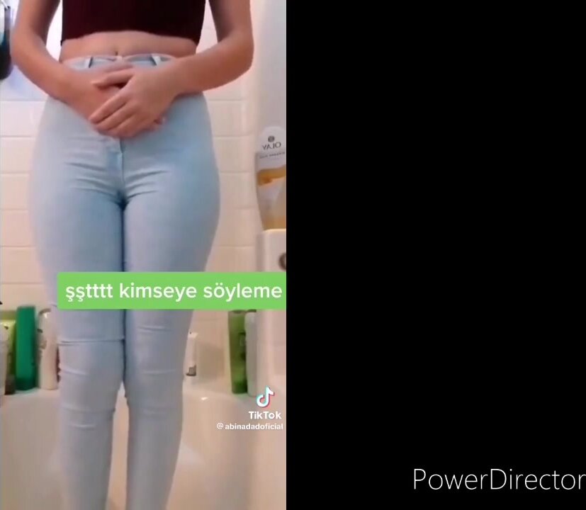 Girl wets her jeans - video 16