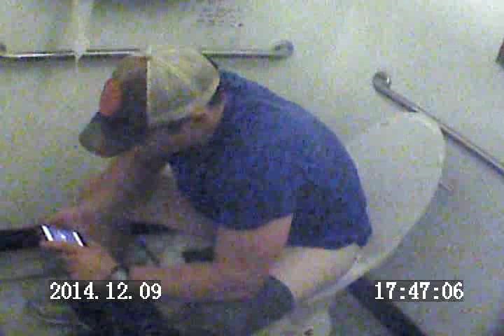 Country boy jacking in bathroom