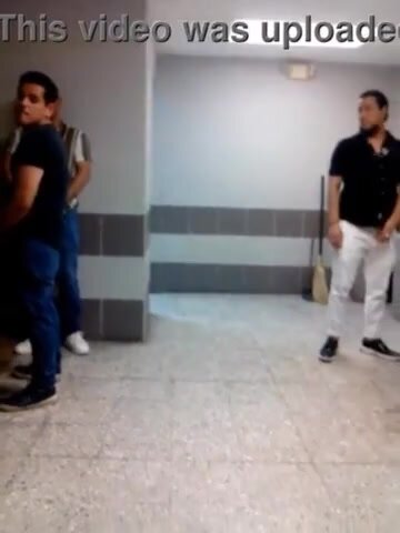 more guys horny, cock hard, cottaging in restroom
