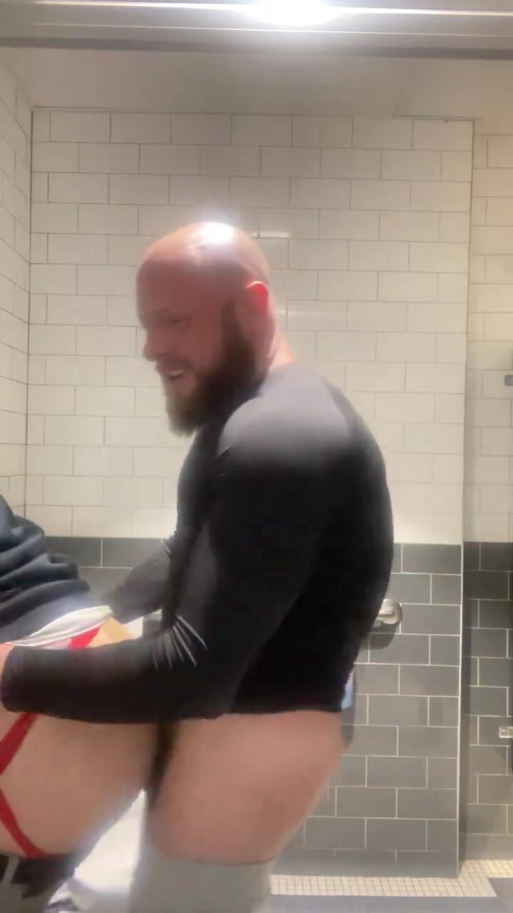 Couple fun at public bathrooms