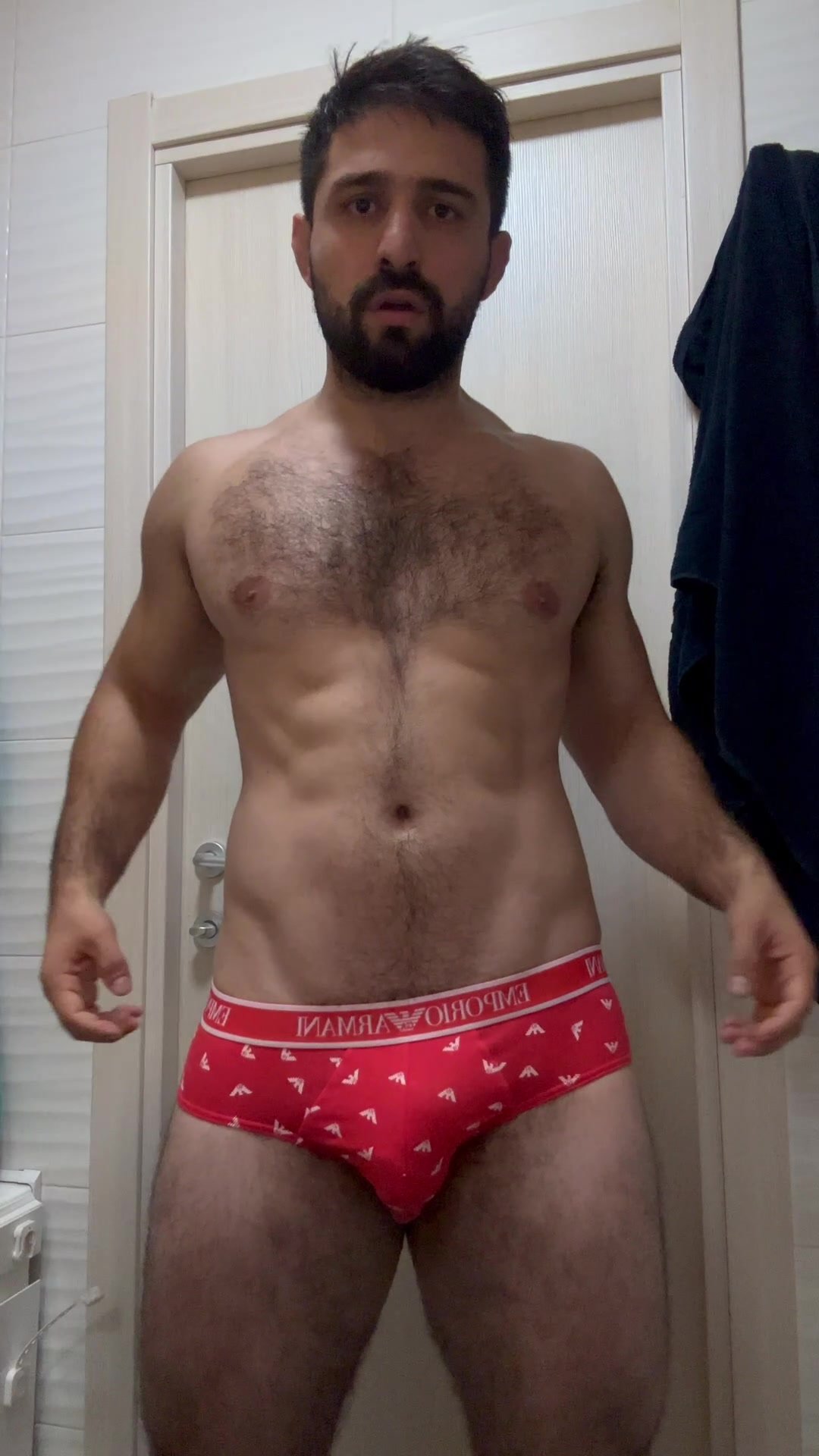 Sexy daddy marking bulge in underwear