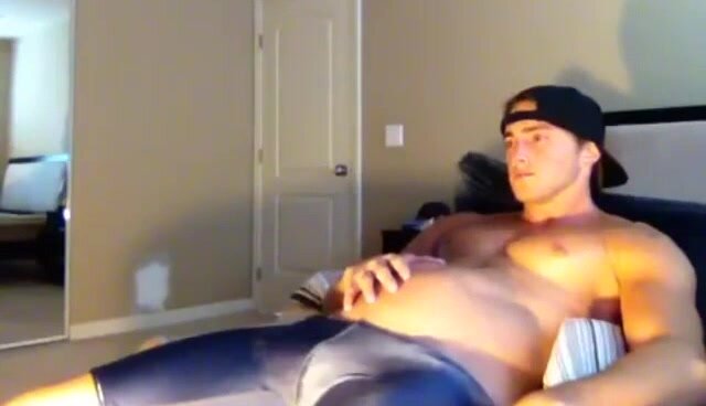 Rubs his  belly