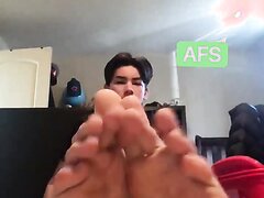 Asian Boy Wiggling Toes 2