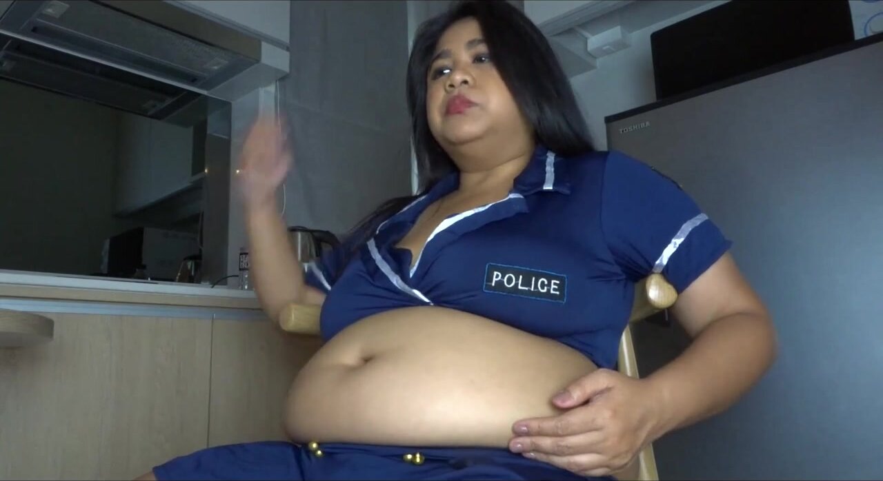 chubby police show her big burps 3