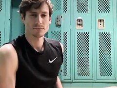 Self fisting in the locker room