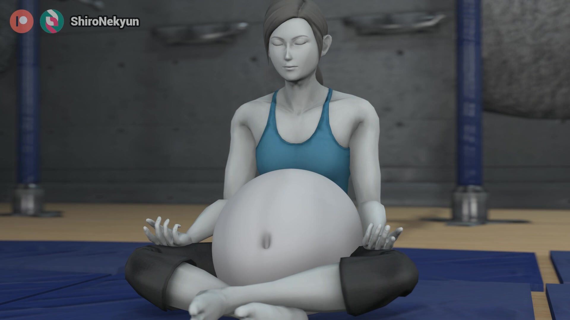 Wii Fit Trainer Doing Her Workout and Yoga Routine