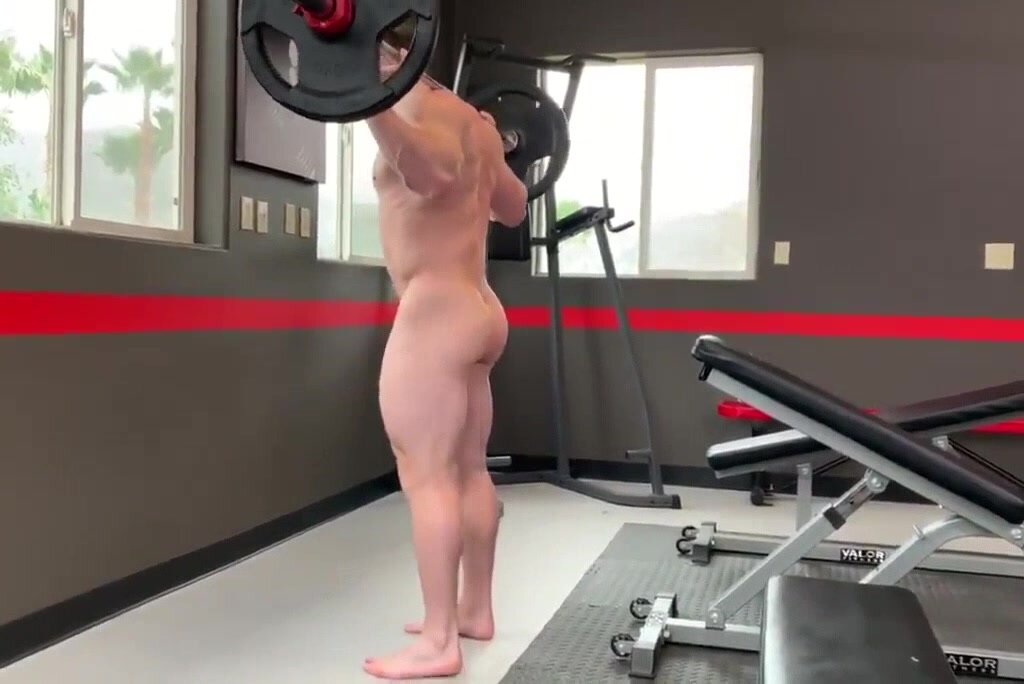 Lifts weights  naked