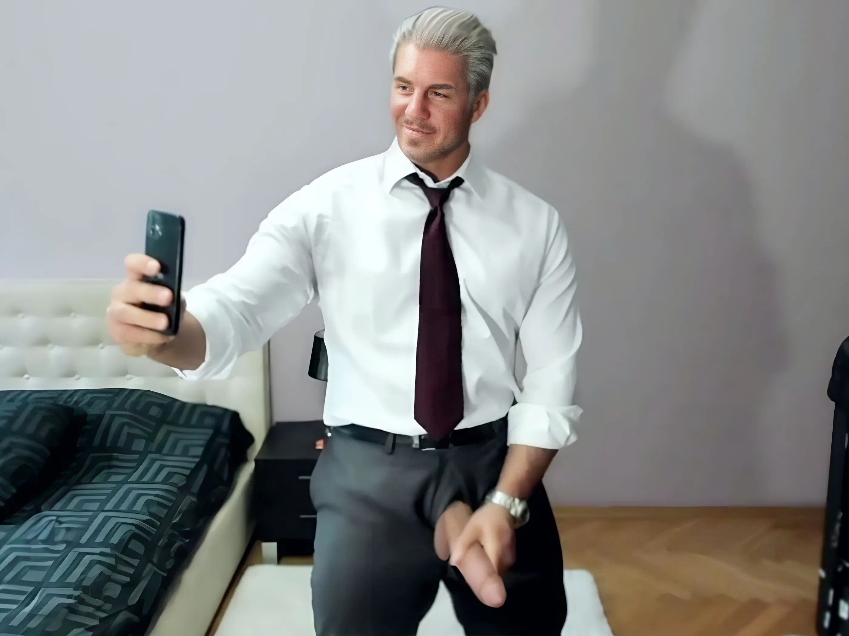Silver Daddy Recording Hot Vids for Fans