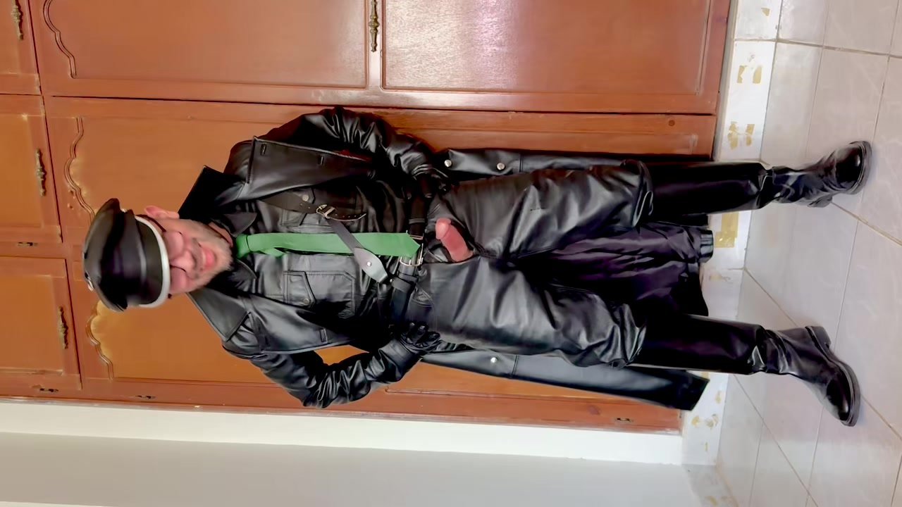 Full leather uniform cum
