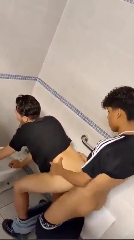 Bros caught on the bathroom stall