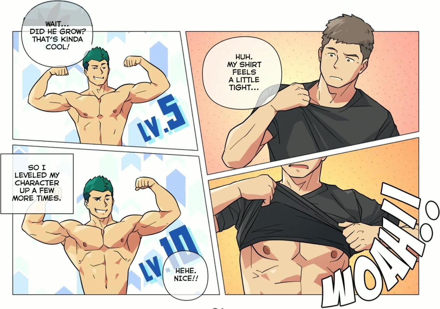 Muscle growth comic gaming