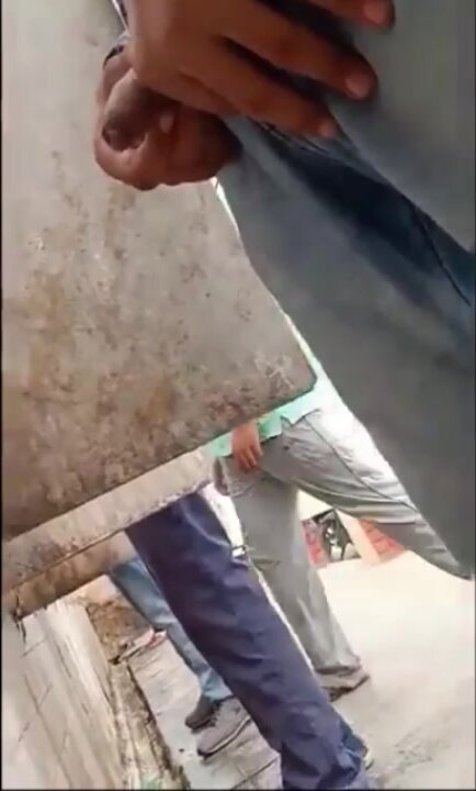 Uncut Indian dick pissing