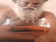 bearded indian daddy flashing his cock