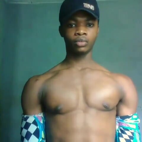 African teen muscle bouncing pecs