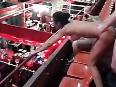 Couple  having sex at game