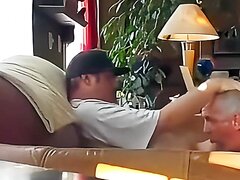 Thick str8 beefy top sucked off by daddy on hidden cam