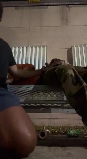Sucking Homeless Dick Sleeping On Bench
