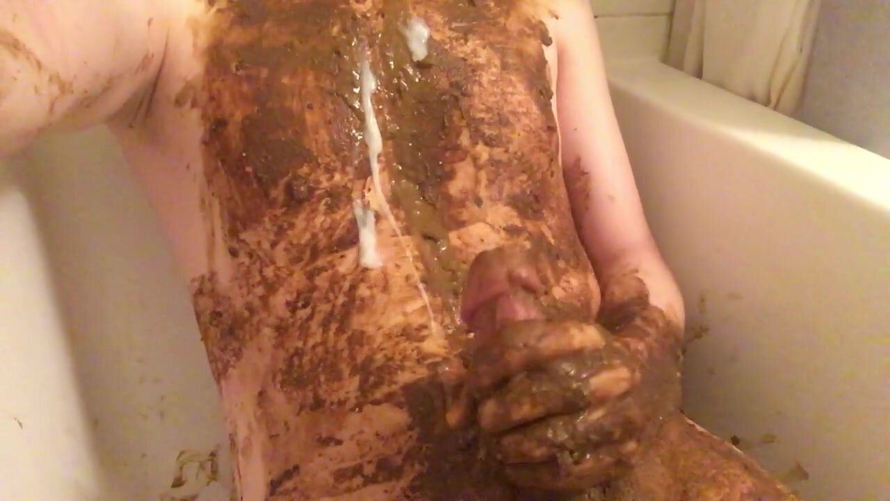Jerking off with nasty shit and cumming