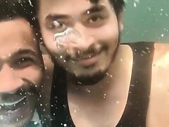 Indian buddies barefaced underwater - video 4