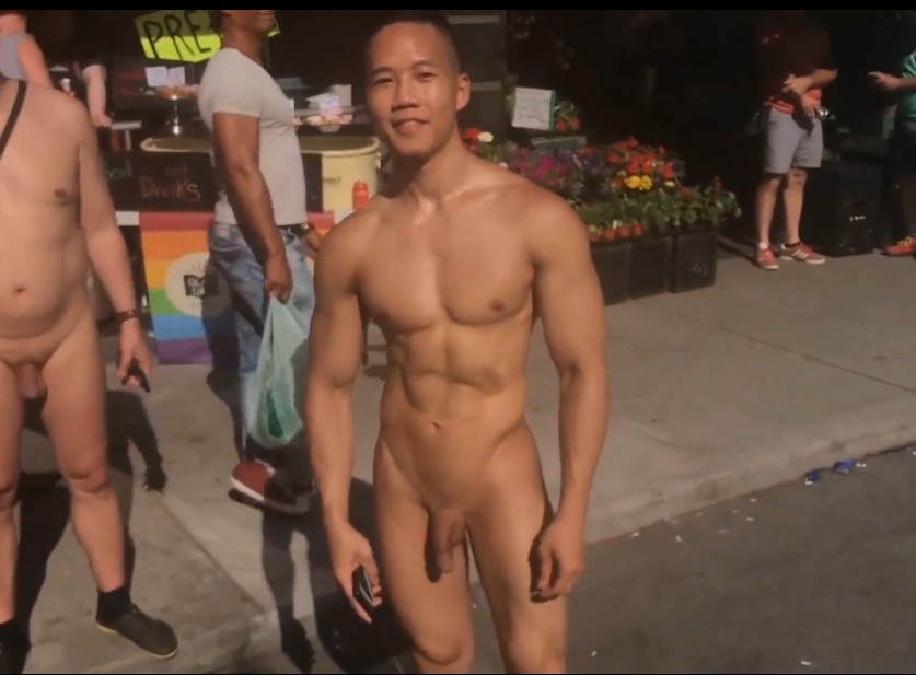 Asian hot cutie completely naked in public