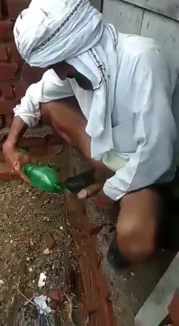 Desi daddy washing his dick in public