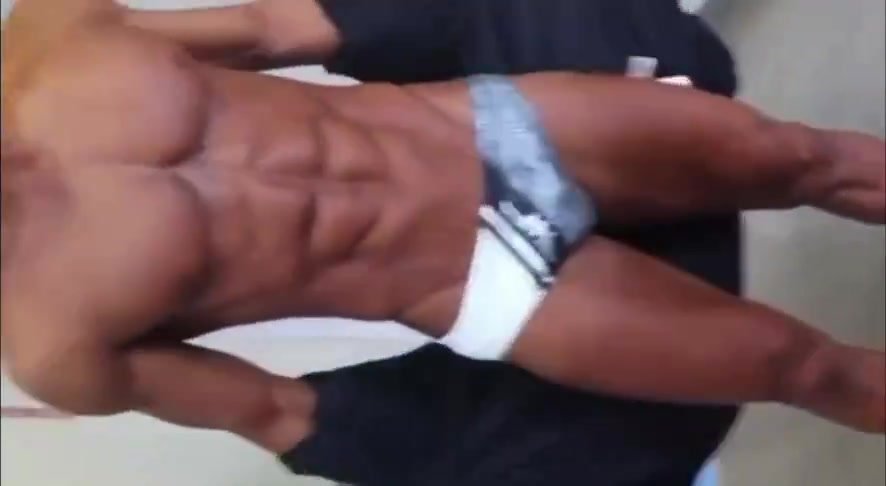 Japanese bodybuilder in a speedo