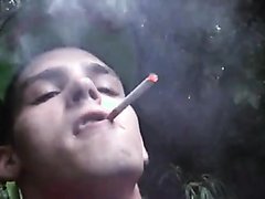 young smoker cruising for cock, get horny and wanks