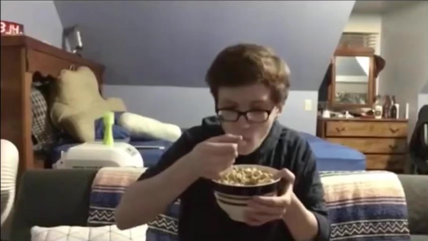 Scott the woz eating cereal