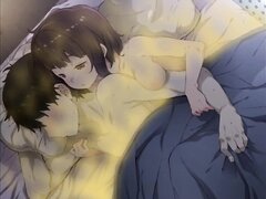 girl farts while sleeping with boyfriend - animation