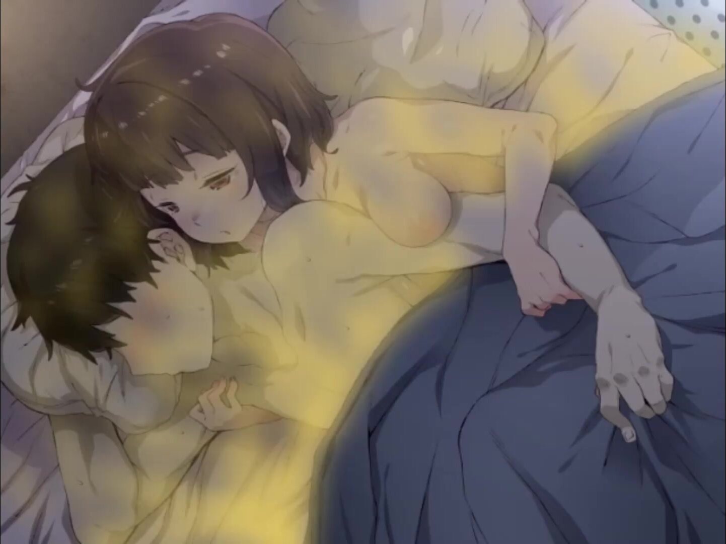 girl farts while sleeping with boyfriend - animation