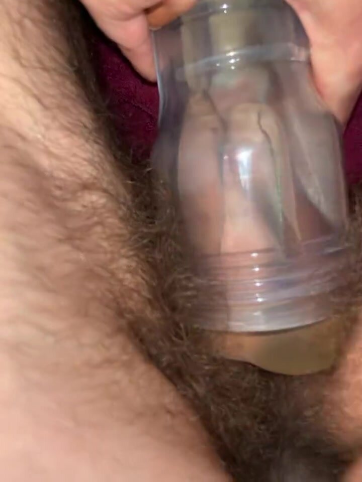 Buddies frot and cum together inside a fleshlight