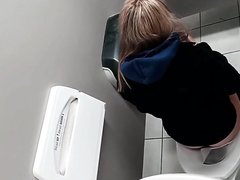2 white girls of public toilets overstall #03