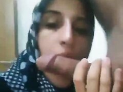Hijab wife blowjob