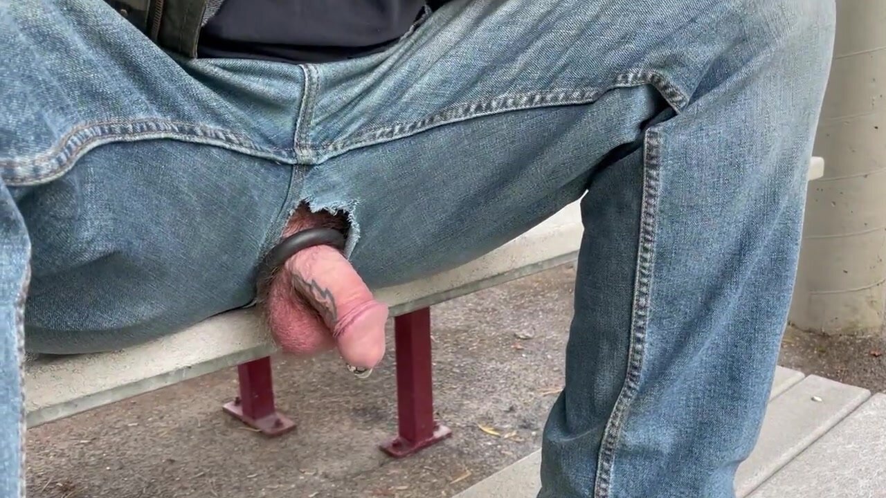 Daddy pissing through his jeans and smoking