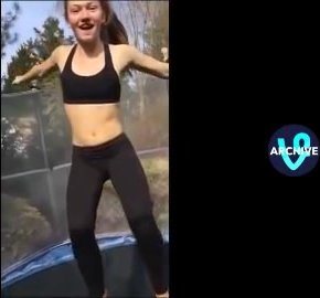 Sexy girl wets her tramboline