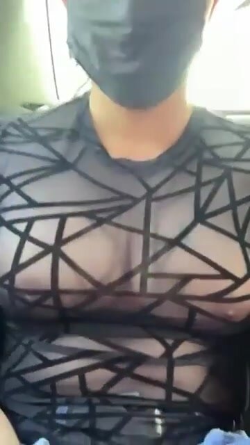 Man with boobs in the uber