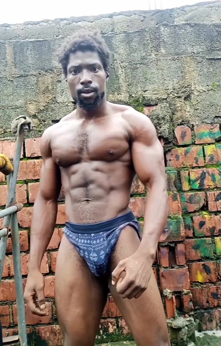 Superb black african male shows off