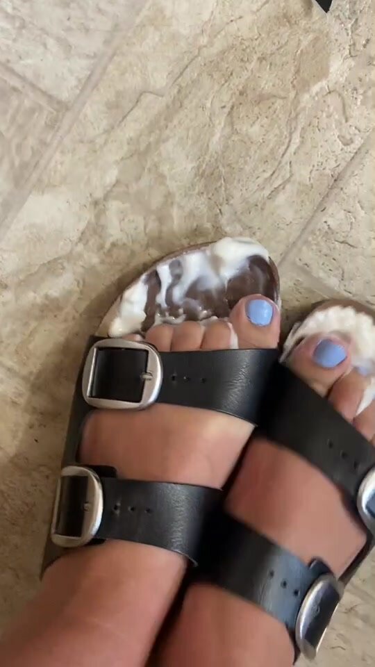 Lotion in sandals