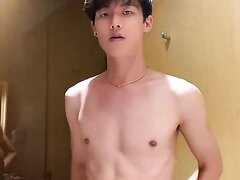 Sexy Asian guy grooves and jerks his cock