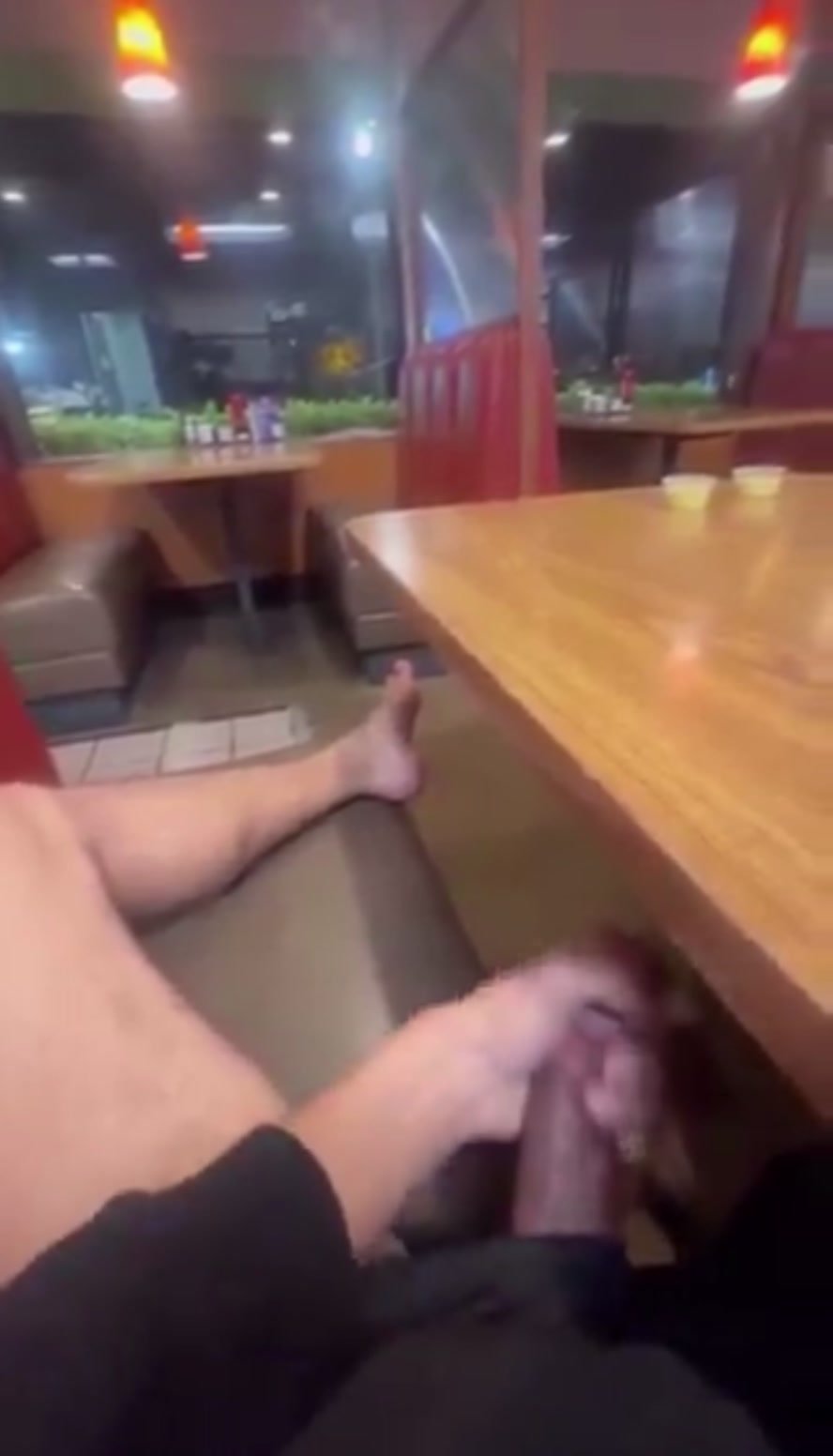 Cock Out In Restaurant