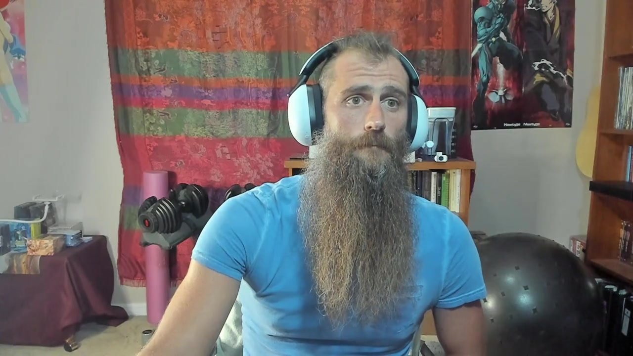 sexy bearded guy cums for some cam girl