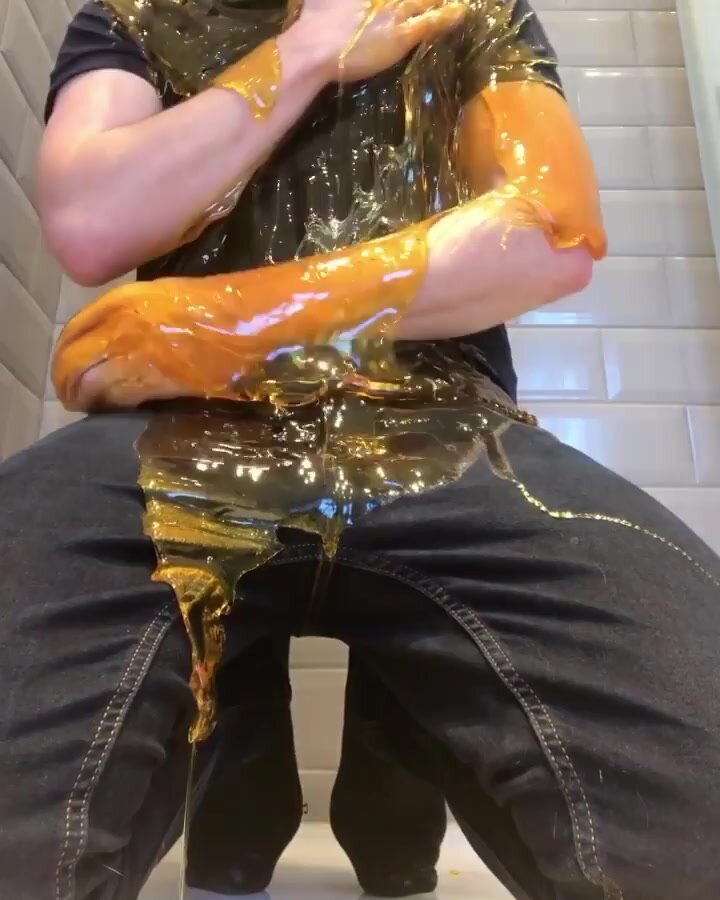 Sexy Guy Covered In Syrup