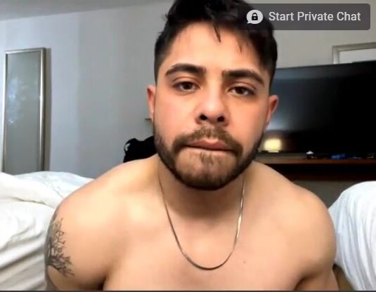 Latino guy showing off on cam