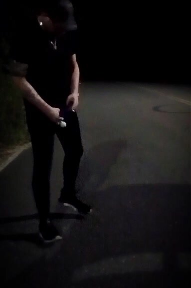 Faggot Gooning in the Street