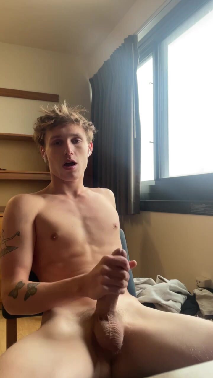 College twink bro solo jerk off