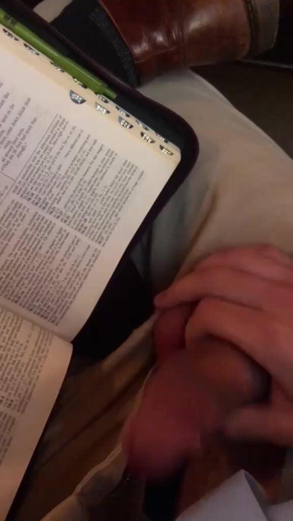 Man jerking off in church