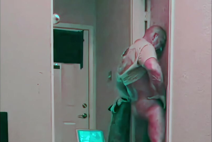 Muscle str8 military top dumping load in gloryhole slut