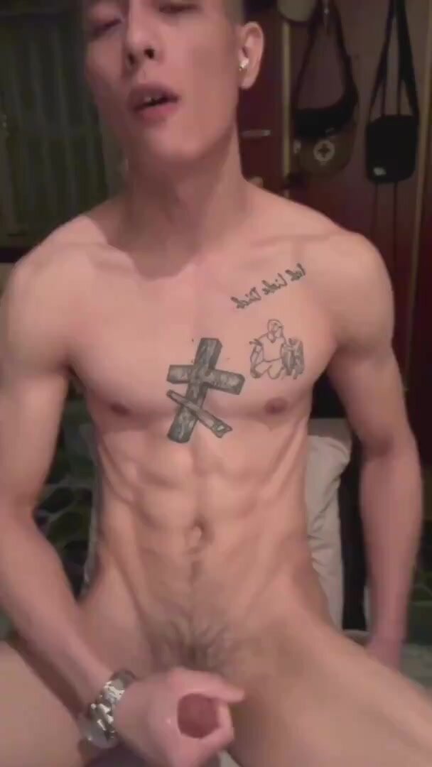 asian with big dick jerk off