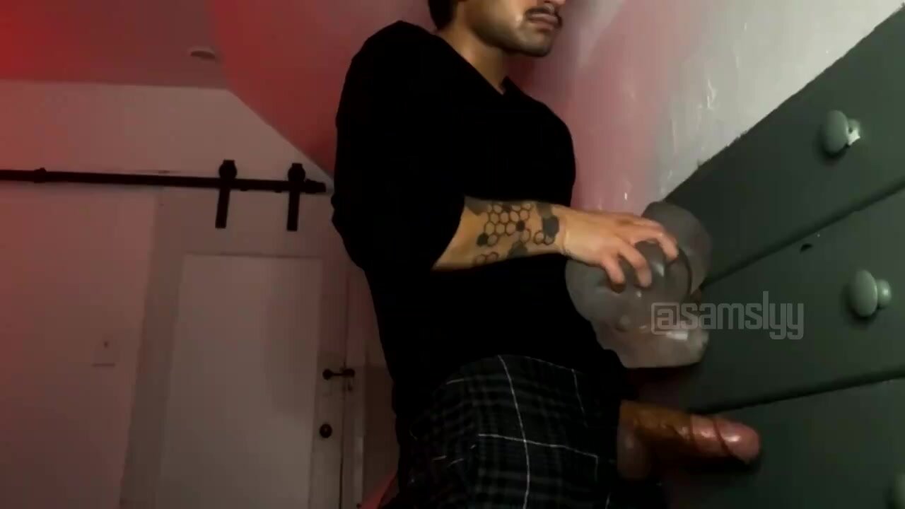 super hot guy with two toned cut dick ruins his orgasm